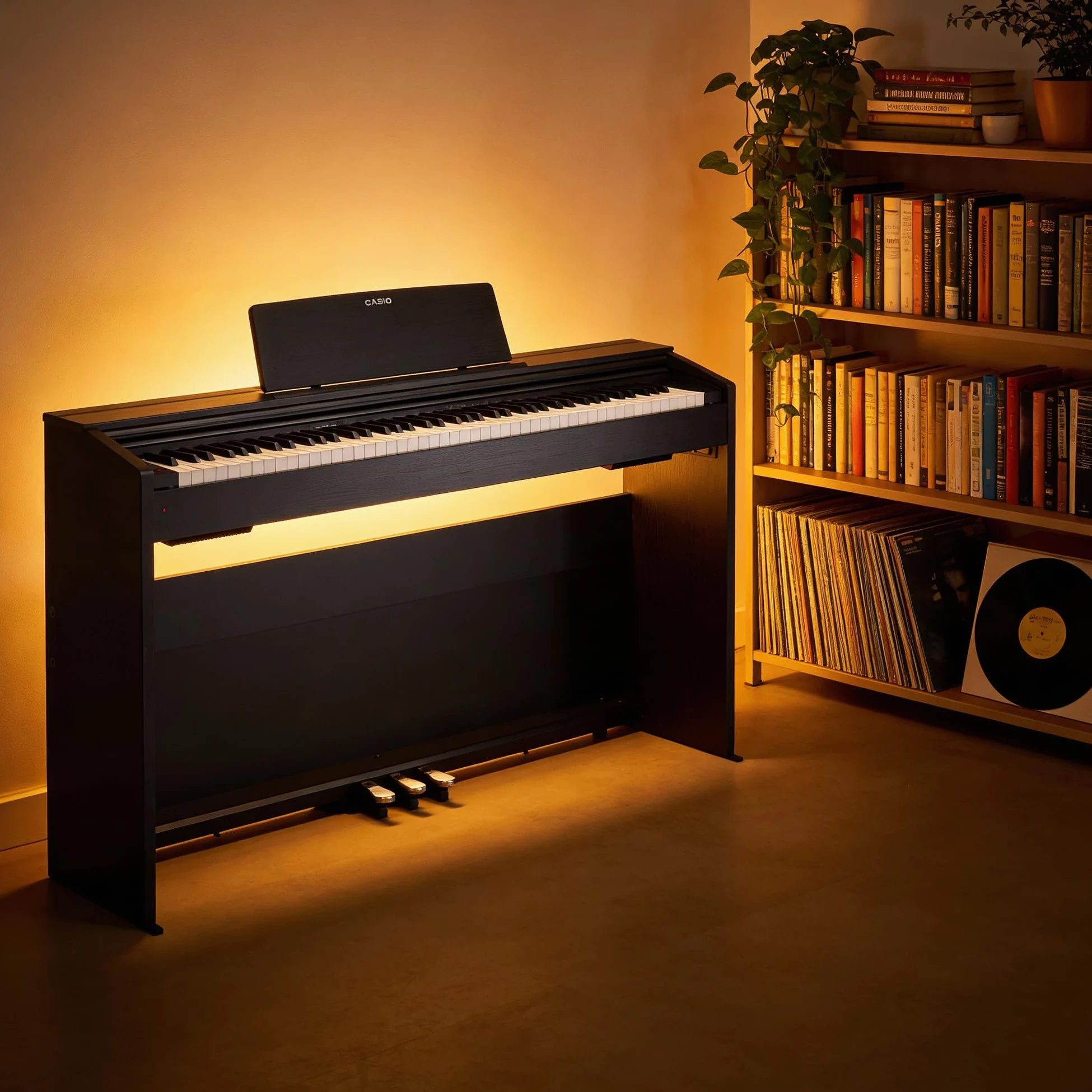 Casio Privia PX870BK Pianoforte Digitale a 88 Tasti - Nero Pacchetto con Pedale Sustain, Copertura, Cavo, Lezioni di Pianoforte Online, Video Didattico Austin Bazaar e Panno per Lucidatura