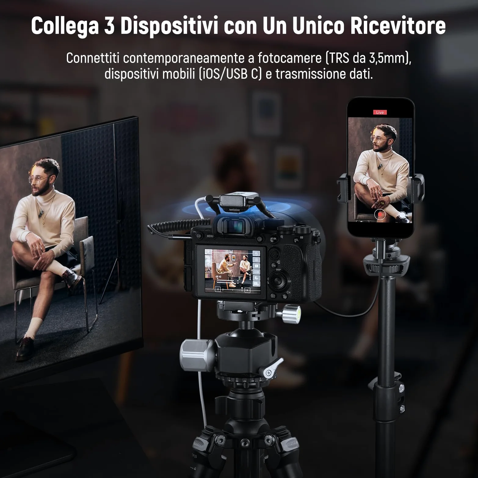 NEEWER CM28 Max Microfono Lavalier Wireless a Bavero con Custodia di Ricarica, Non Compresso 48KHz 24Bit 8GB, 25H di Registrazione Video, Anti Rumore, Mini Mic per iPhone iPad Android Fotocamera PC