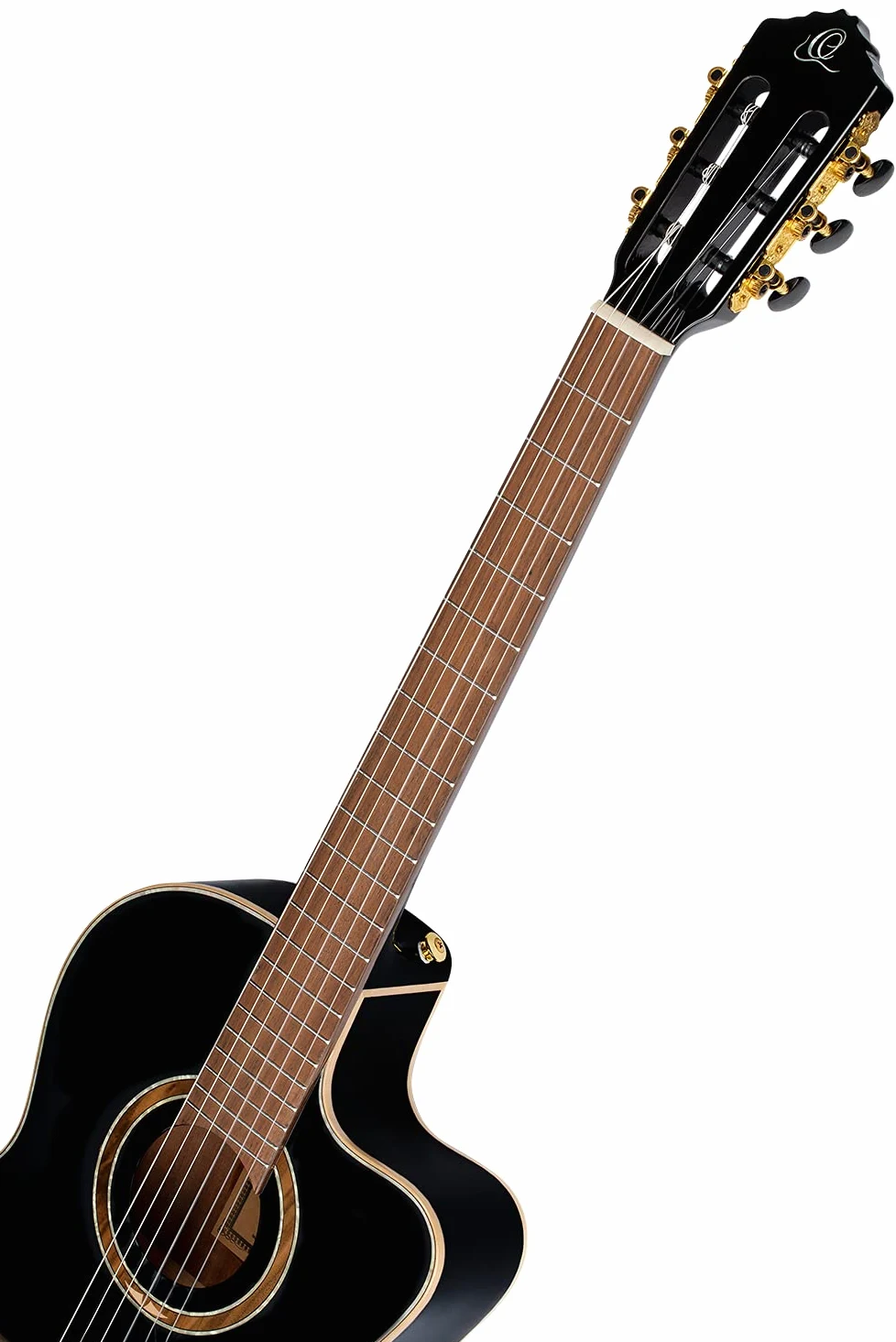 Ortega Classical Guitar Performer Series 4/4 Inclusive Custodia Manico Sottile Thinline Body - Nero (RCE138-T4BK)