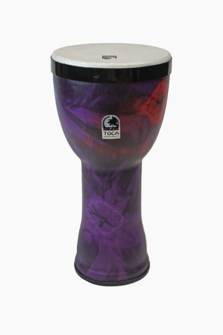TOCA Nesting Drums Freestyle II Kente Cloth (tamburi in PVC resistenti alle intemperie, per interni ed esterni, salvaspazio, per educazione musicale e terapia, diametro: 12"), Woodstock Purple