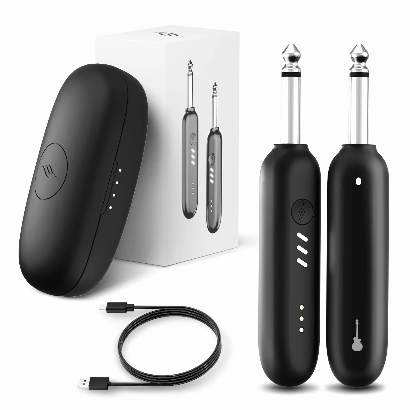 Enya WB1 Sistema per Chitarra Wireless, Trasmettitore e Ricevitore Audio Wireless per Chitarra UHF 3.0 per Strumento Elettrico Trasmettitore Ricevitore Wireless per Basso Elettrico Acustico