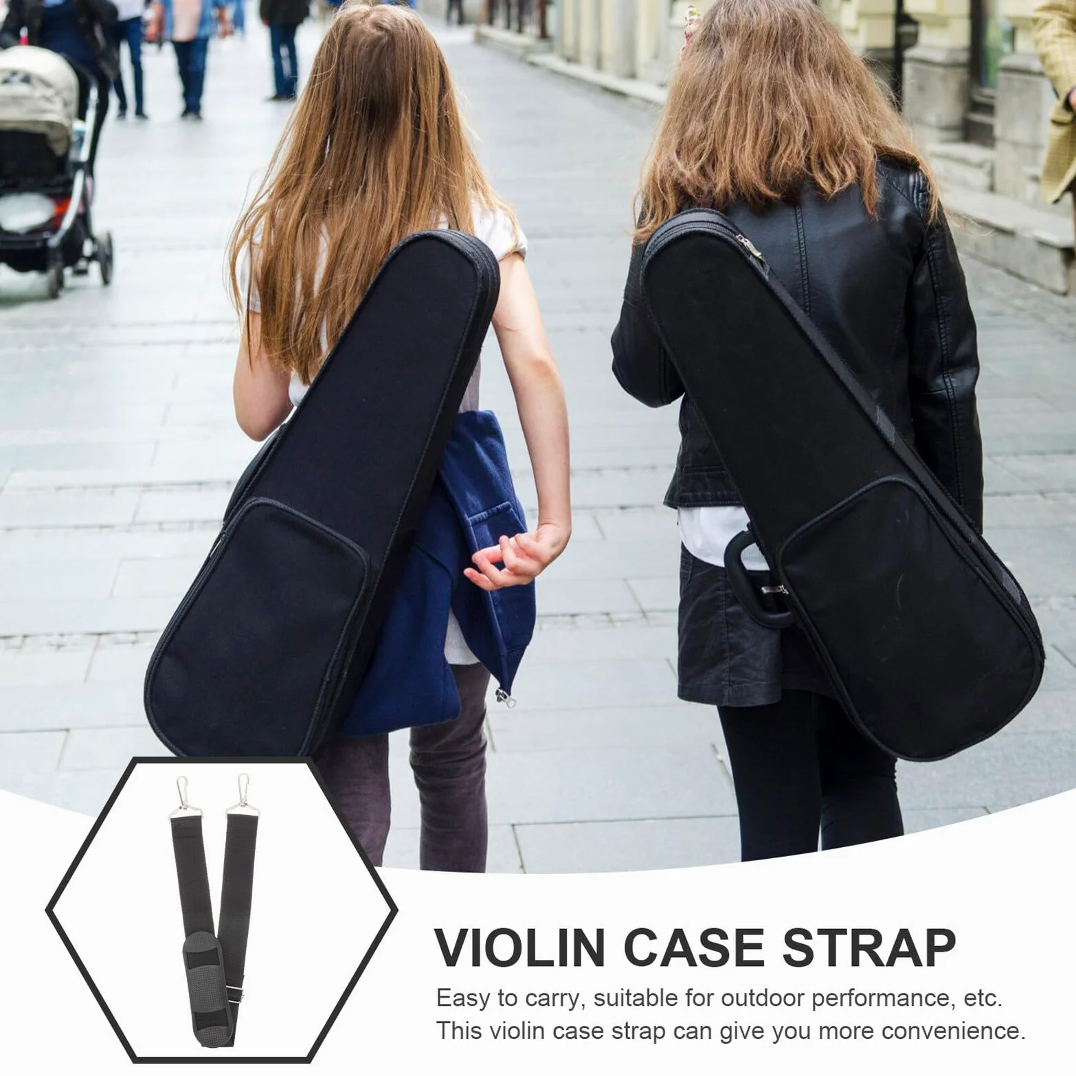 Alasum Cinghie Imbottite Spallacci Comodi 2 Pezzi Set per Custodia Violino in Canvas Nero per Performance all Aperto