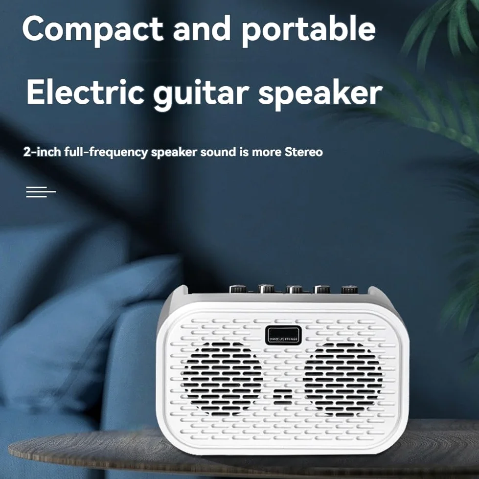 Mini Amplificatore per Chitarra Elettrica Acustica 10W Ricaricabile. Mini Amplificatore per Chitarra Elettrica Portatile con Bluetooth, Distorsione, Ritardo e Ricaricabile con Bluetooth.