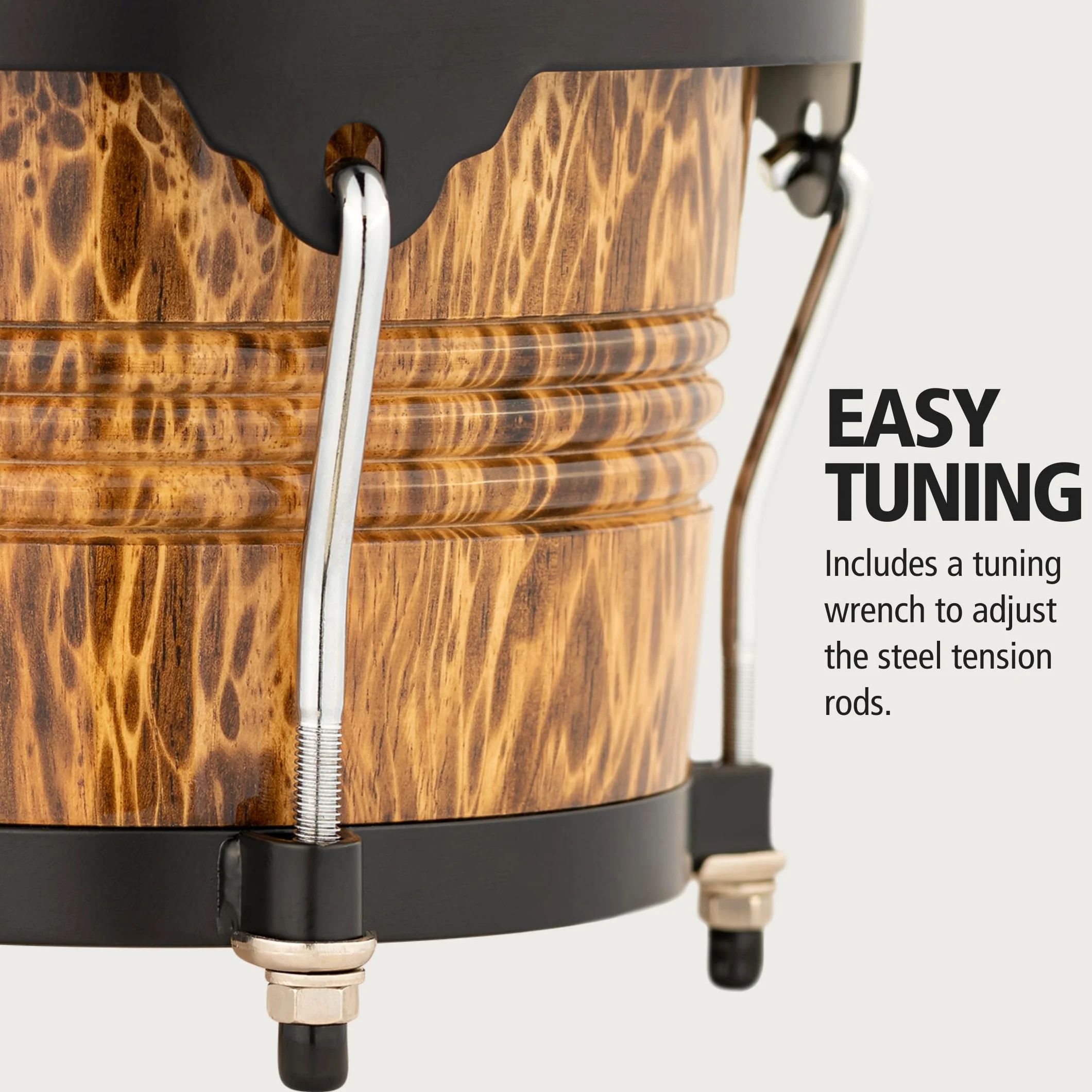 Meinl FreeRide Des. Bongos FWB190LB, 6 3/4"+8", Leopard Burl #LB - Bongo
