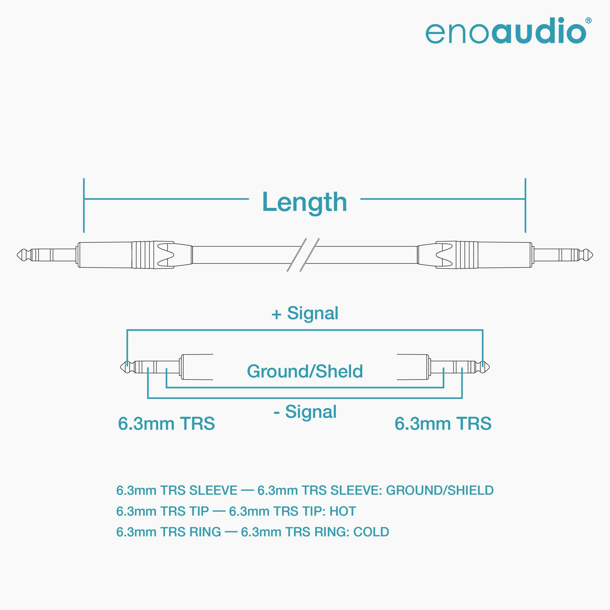 enoaudio Mogami 2534 Quad Cavo Coppia (L,R) professionale bilanciato | Neutrik Gold 6,3mm TRS | HiFi - 2,0 m