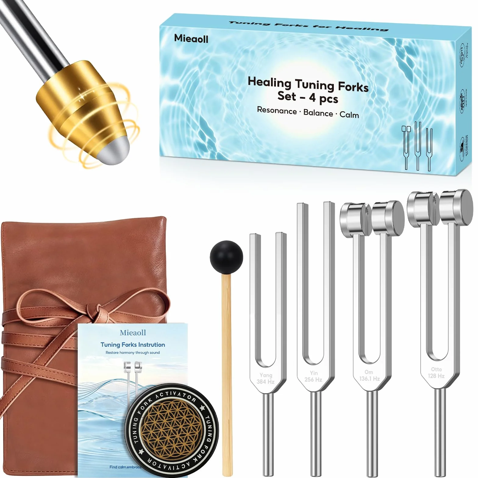 Set di diapason – 128 Hz, 256 Hz, 512 Hz, terapia per la terapia del suono, regolazione dei chakra, meditazione e yoga, regalo perfetto per la cura della mamma o della fidanzata per la festa della