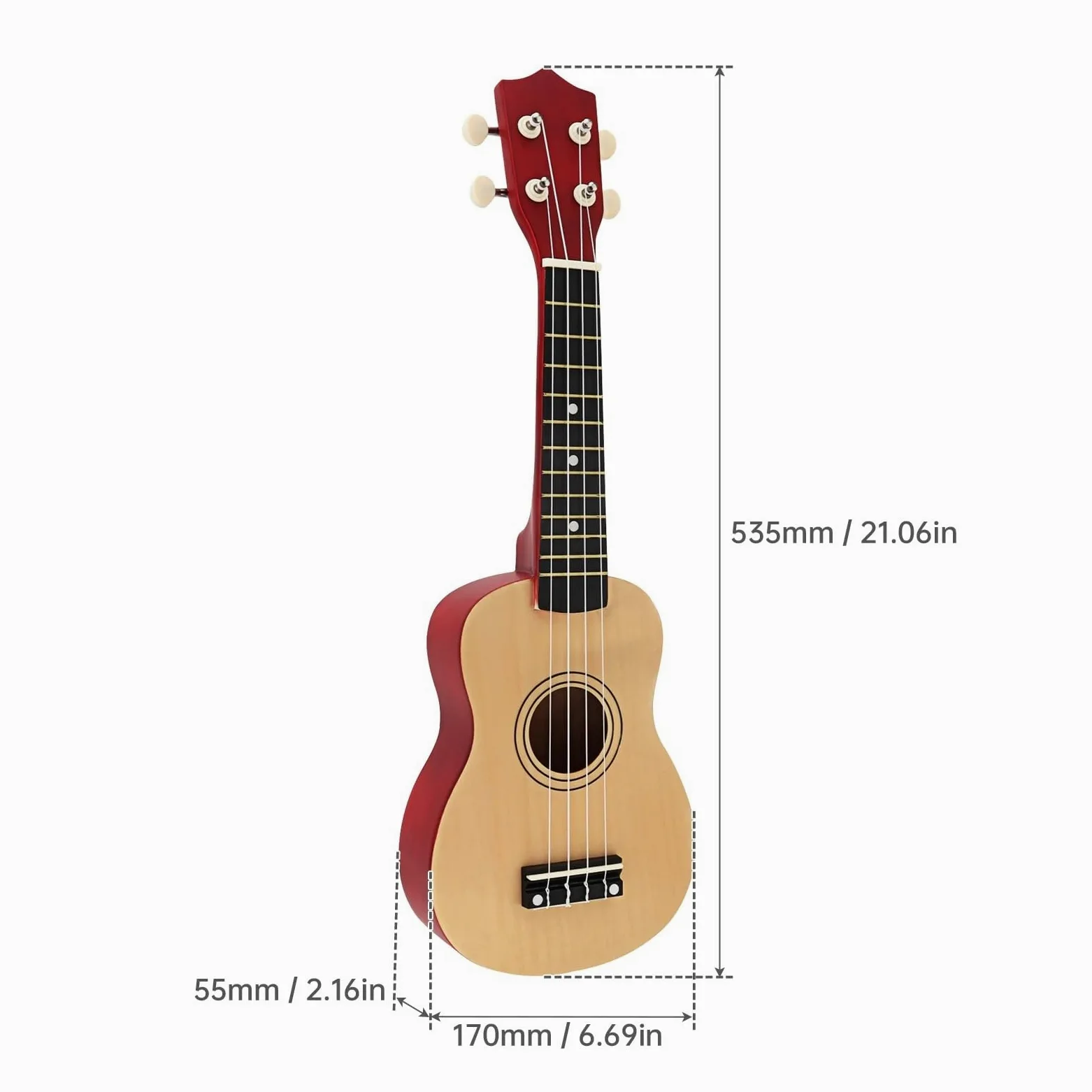 Ukulele Ukulele Soprano da 21 Pollici for Principianti Ukulele a Quattro Corde, Corde, plettro, Strumento Musicale for scuole e Principianti