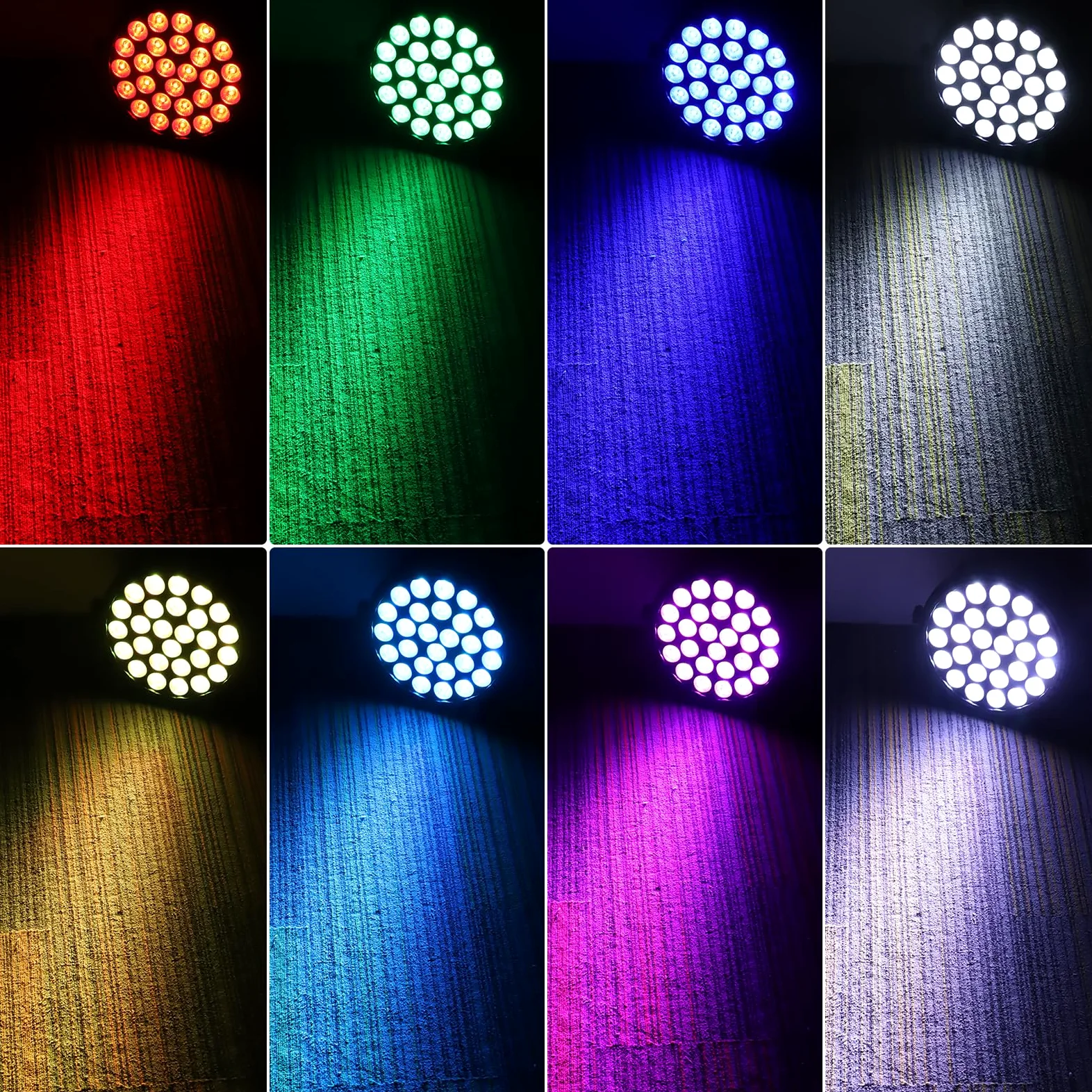 2PCS 216W Par LED Luci Palcoscenico, 27 x 8W RGBW Discoteca DJ Faretti DMX 4/8CH Alta Luminosità Luce Fari LED con Telecomando per Festa Party Bar Teatro Natale