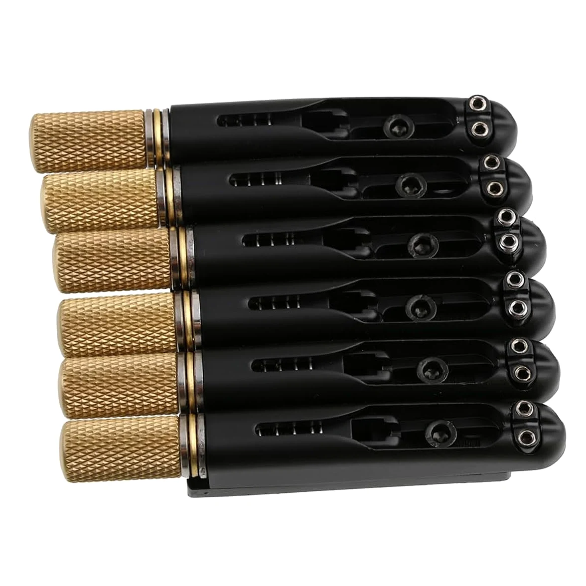 Grobo Cordiera Del Ponte Della Chitarra Elettrica Senza Testa a 6 Corde Da 10,5 Mm, Dispositivo Di Blocco Della Corda Fissa Per Chitarra, Nero