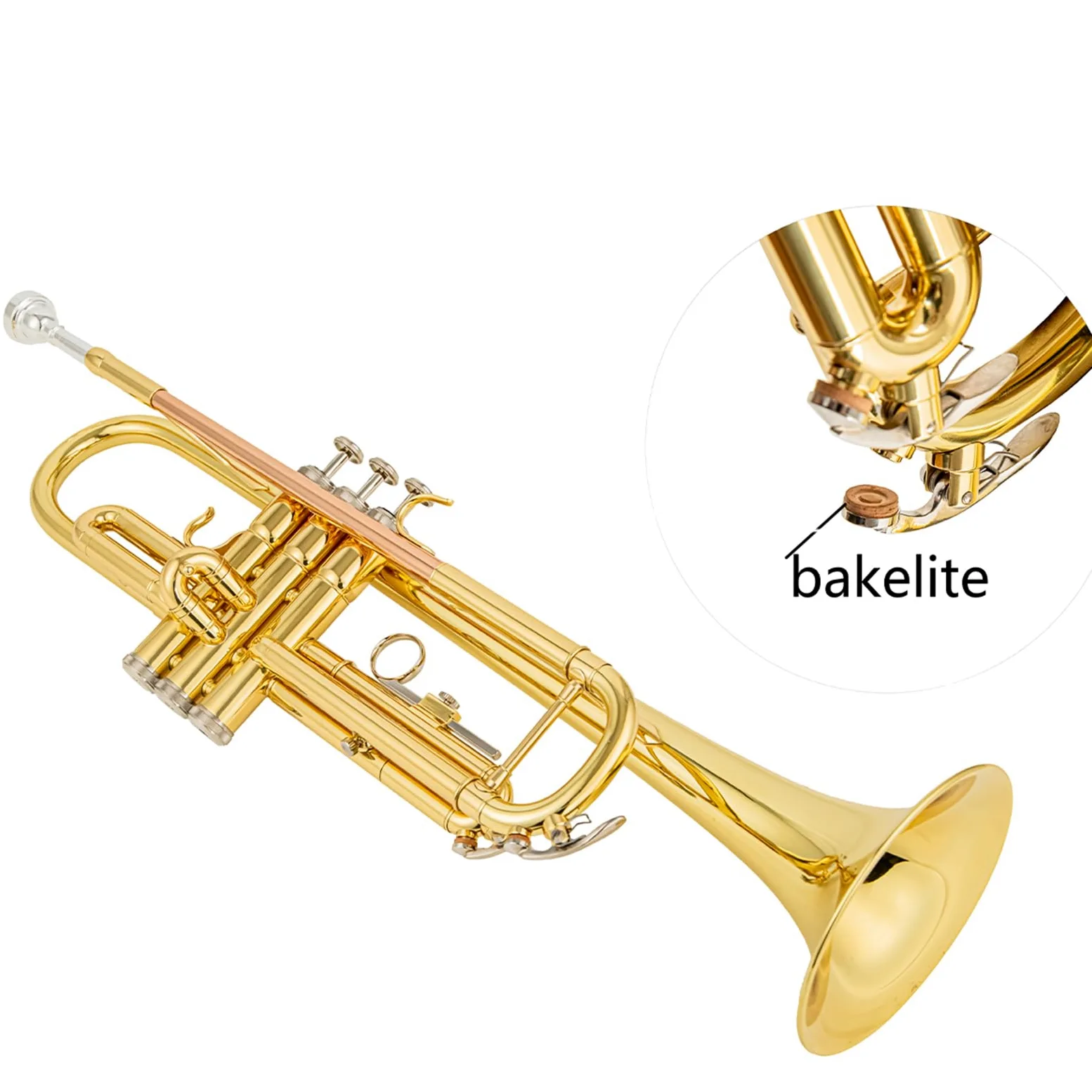 6331 Bb standard tromba leadpipe fosforo coppe per principianti o studenti avanzati caso panno guanti ottone strumenti musicali (ottone oro 6331H)