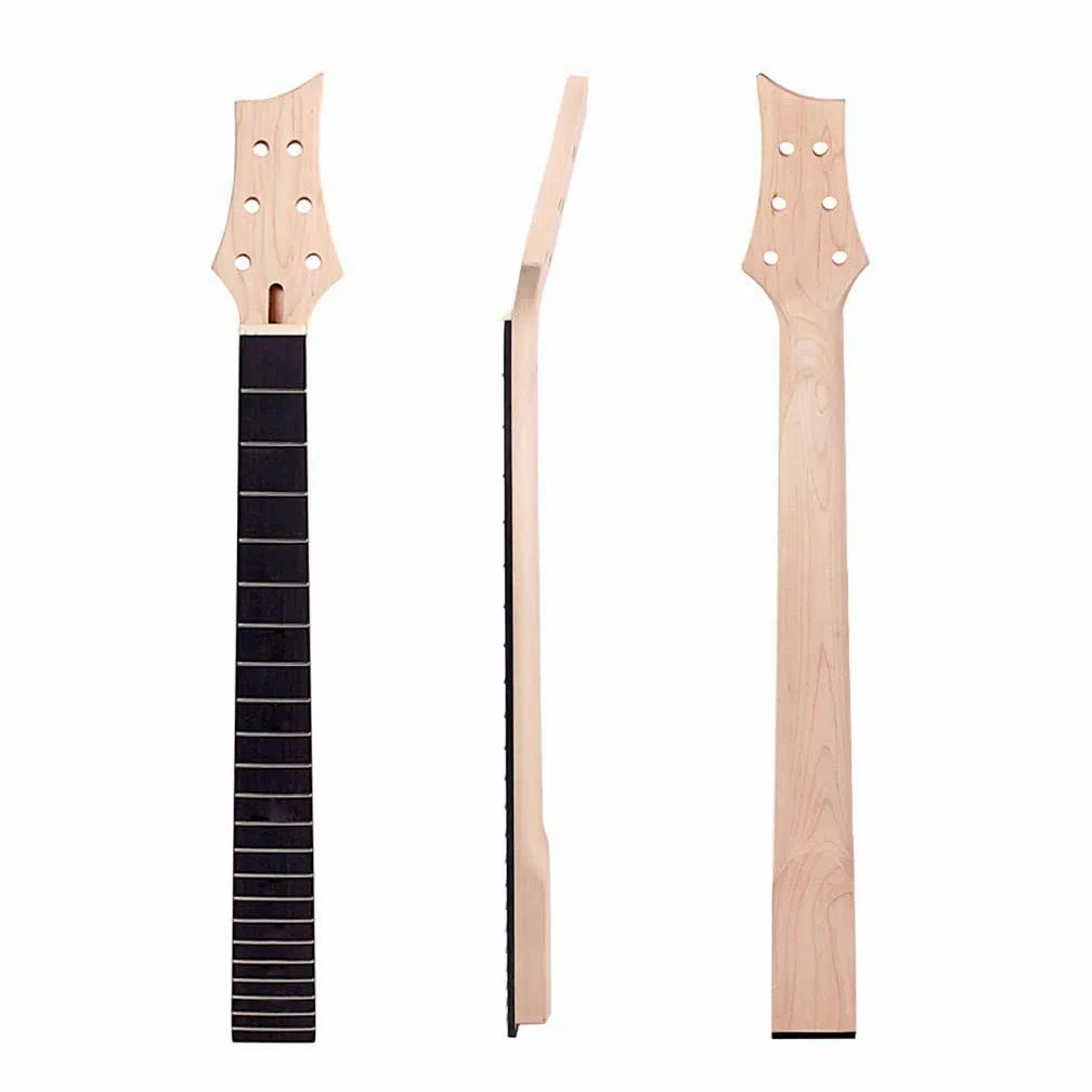 Alnicov Chitarra elettrica collo 22 tasti tastiera in palissandro 25,5 pollici sostituzione chitarra elettrica incompiuta