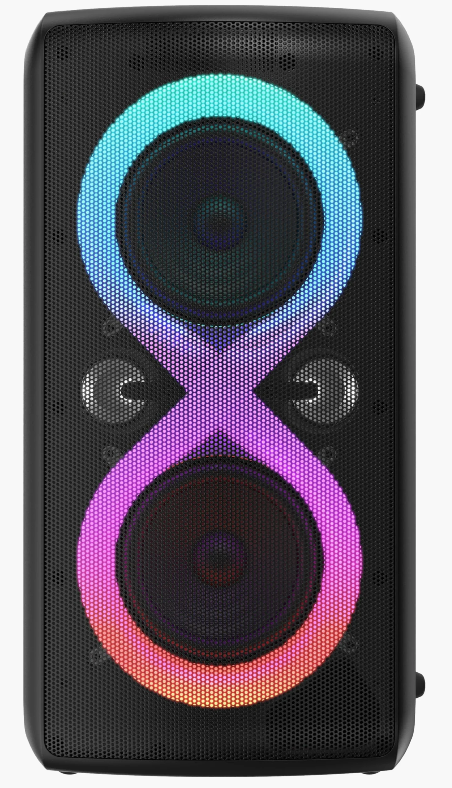 Majestic FIRE 90 – Speaker Wireless audio 5.3, Luci LED 7 effetti, ingressi USB/Micro SD/AUX/Mic/Chitarra, Uscita Monitor, Funzione Karaoke, Batteria ricaricabile, Impugnatura per il trasporto