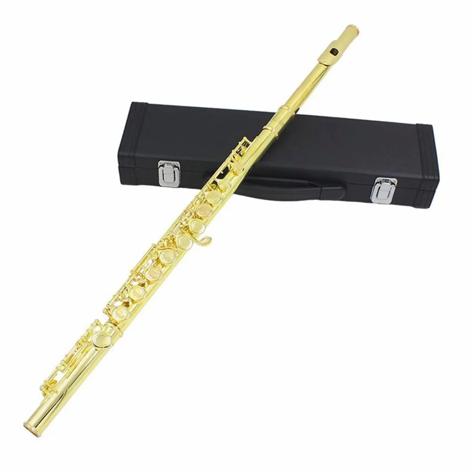 Principianti Flauto Flauto A 16 Fori Chiusi Flauto Chiave C Flauto Da Concerto Flauto Traverso Flauto Traverso Con Chiave E Strumento Da Suonare(Golden)