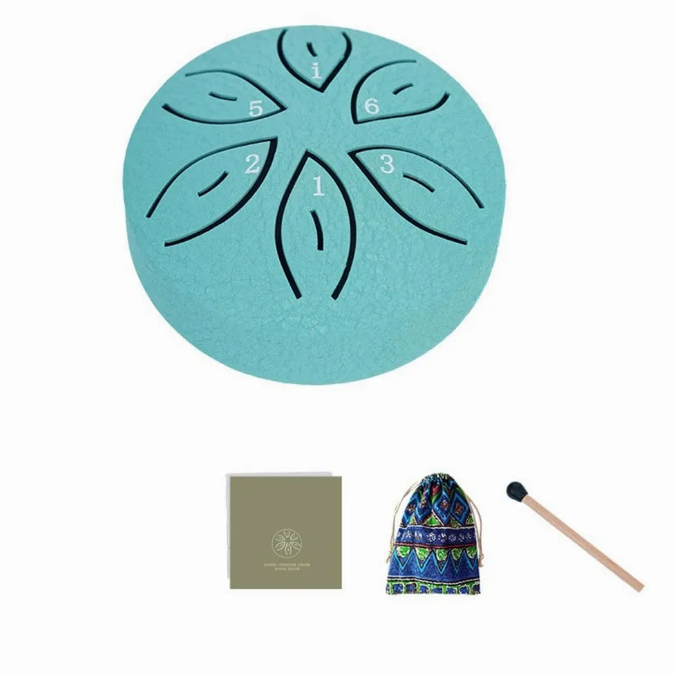 Strumenti Musicali per Bambini Strumenti Orff Artigianato Mini Tamburo Cavo 3 Pollici 6 Toni Lake Blue