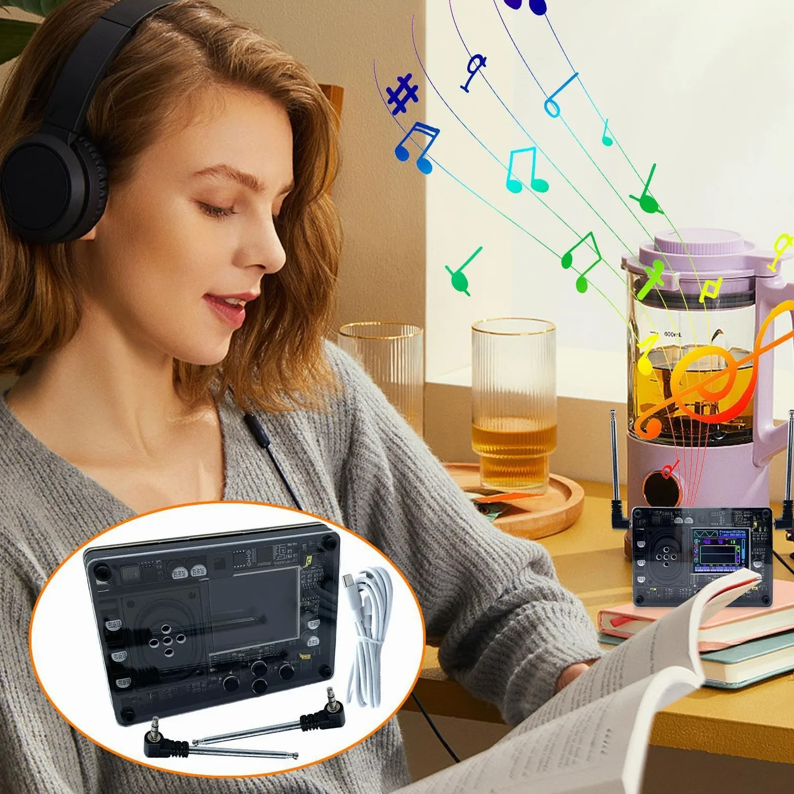 Strani strumenti per adulti, strumento musicale teremina - Strumento | musicale a tastiera teremina con schermo OLED,Strumento a tastiera elettronica, schermo OLED, voce regolabile