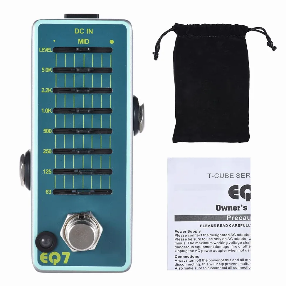 Effetti Chitarra, Ex EQ7 Equalizzatore per Chitarra Effetto Pedale EQ a 7 Bande Full Shell del Metallo True Bypass