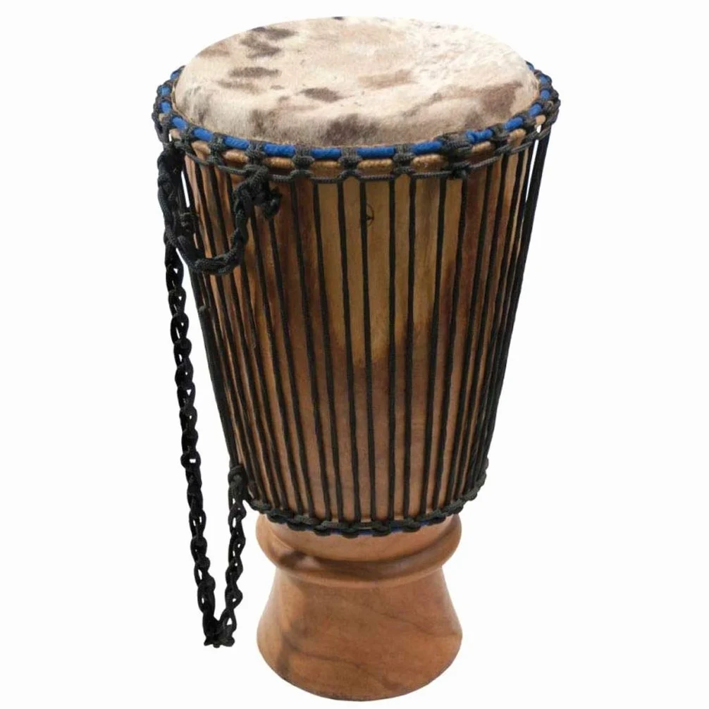 Bougarabou 55 cm rivestito in pelle di mucca, nel set MYSEVENDO – Legno tamburo in Africa, suono basso – un piacere di ascolto assoluto.