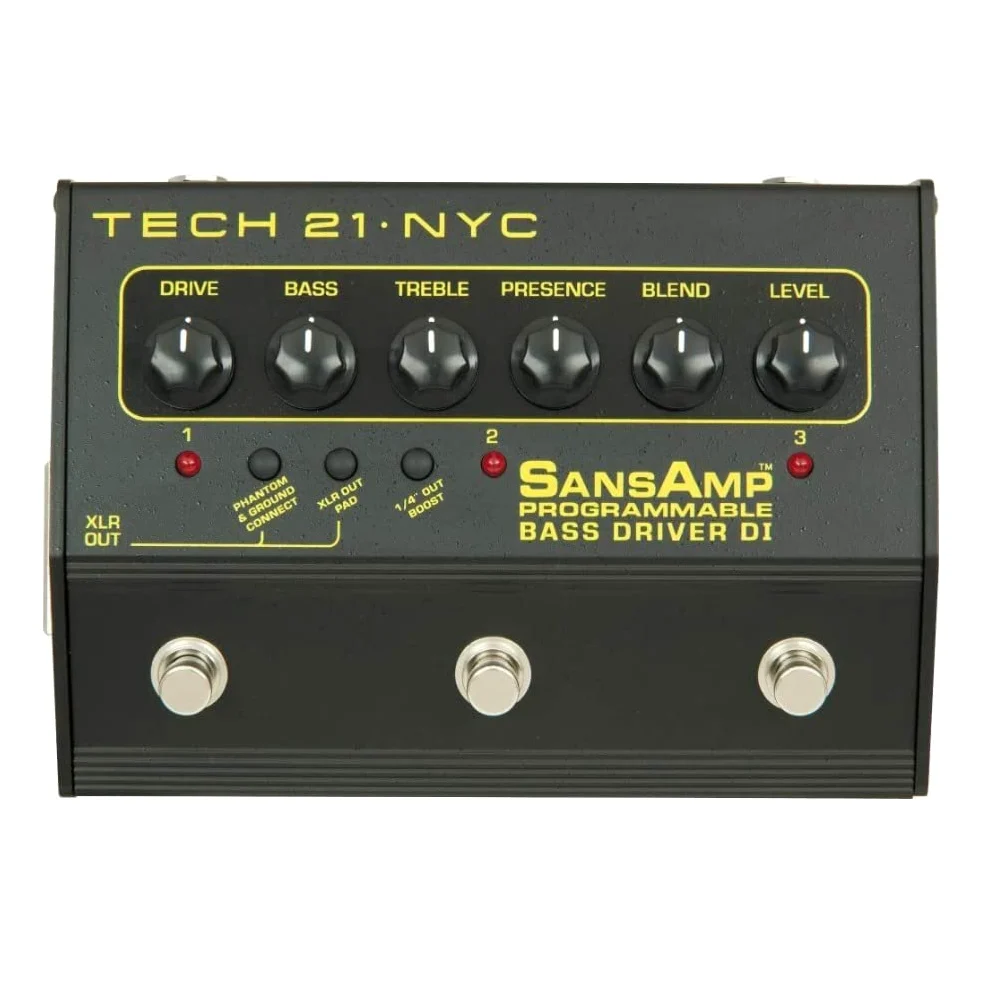 Tech 21 PBDR Preamplificatore a Pedale 3 Canali per Basso, Completamente Programmabile