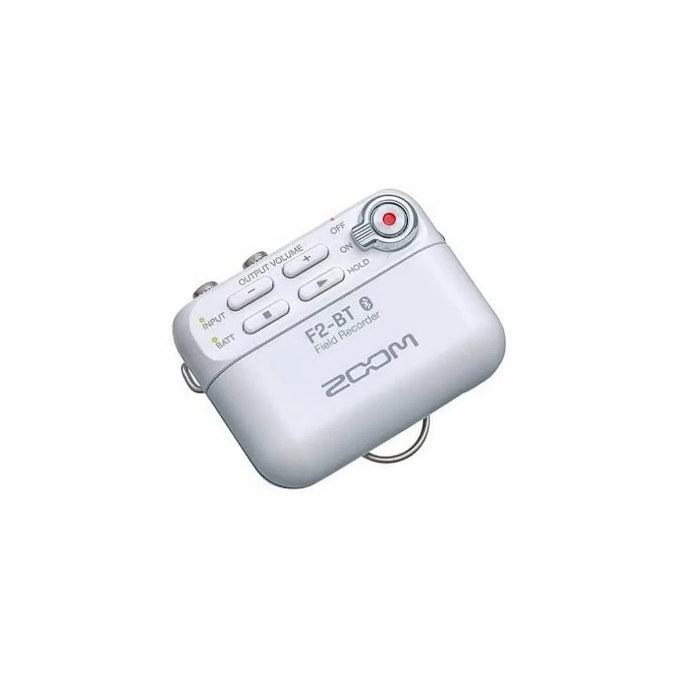 Zoom - F2-BT/W - Registratore lavalier con Bluetooth, risoluzione a 32 bit, sincronizzazione timecode wireless, registrazioni su SD e alimentazione a batteria con microfono lavalier incluso