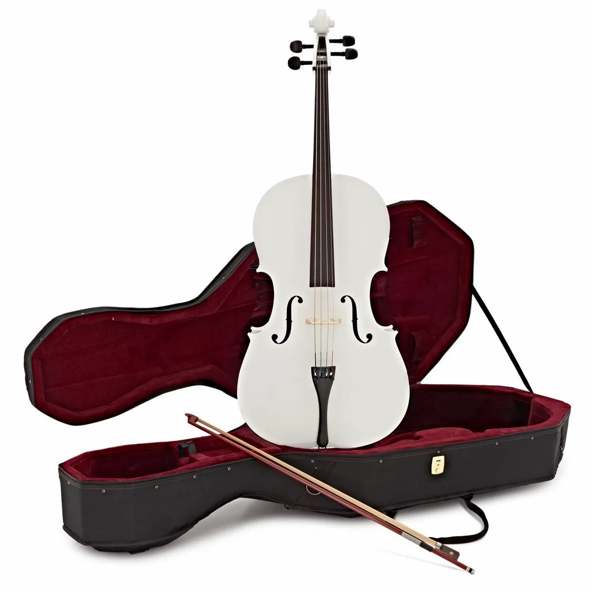 Violoncello da studio Gear4music misura 4/4 con custodia, bianco