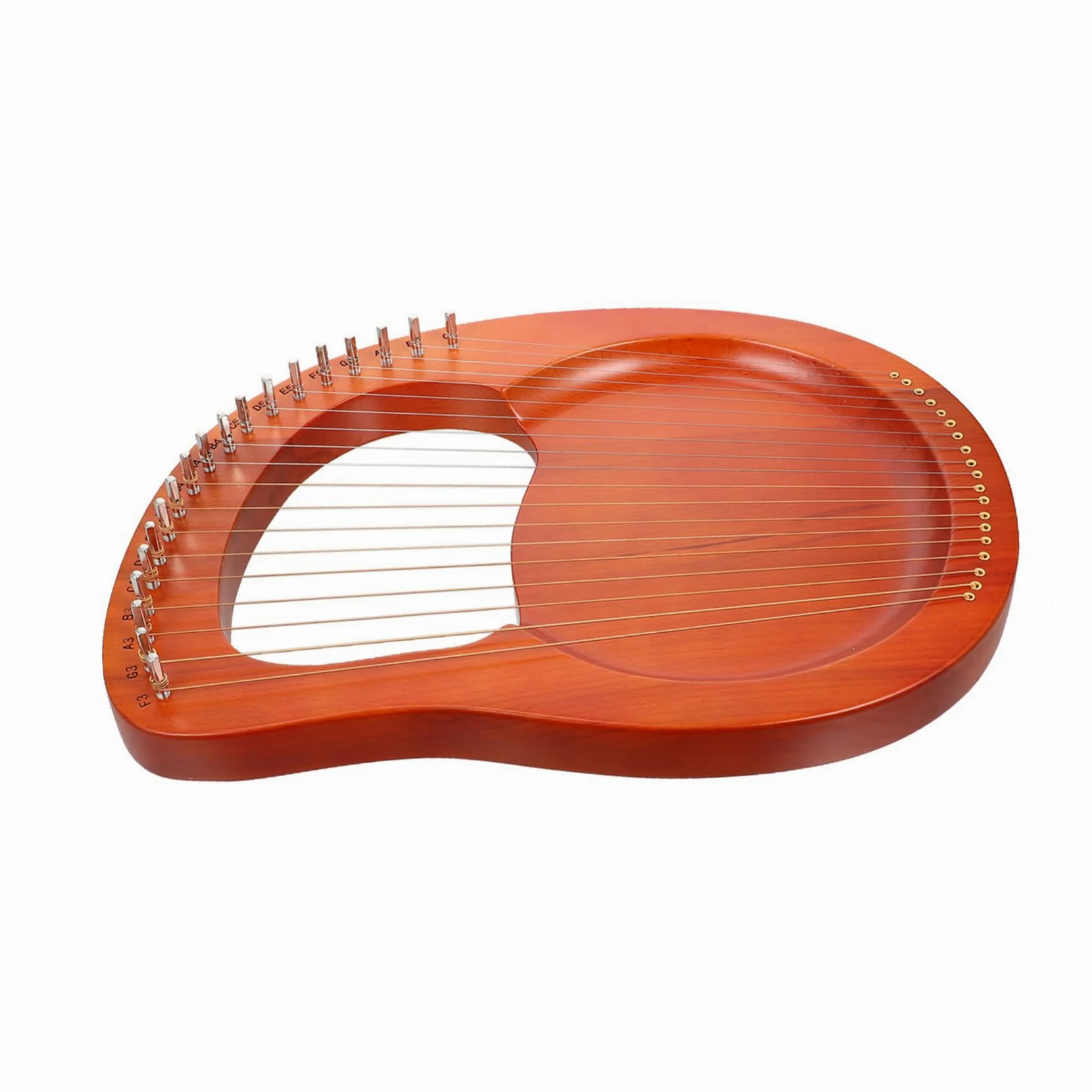 TOYANDONA Lira Portatile 19 Corde in Plastica Marrone Design Rilassante Due Plettri per Ragazzo Ragazza e Principianti Strumento Musicale Leggero e Compatto