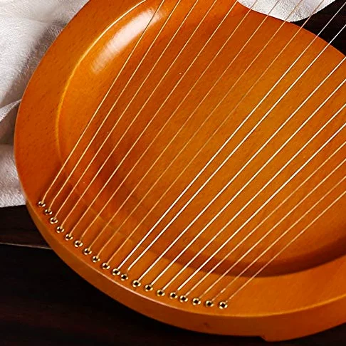 Strumento musicale lira mogano 19 corde, chiave accordatura e corde ricambio
