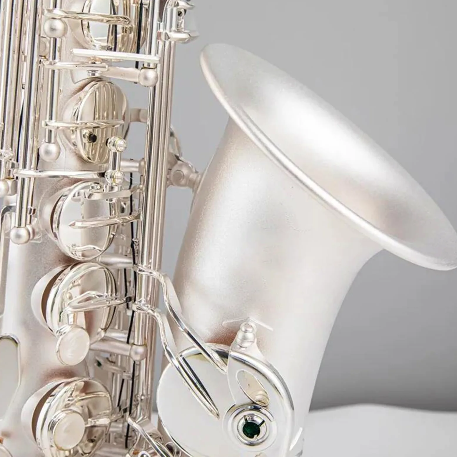 Sassofono Contralto per Studenti, accordatura in Mi bemolle, Sassofono in Ottone Placcato Argento, Strumento Musicale con Custodia in Nylon, bocchino, Grigio Chiaro, Grigio ch,Light Grey
