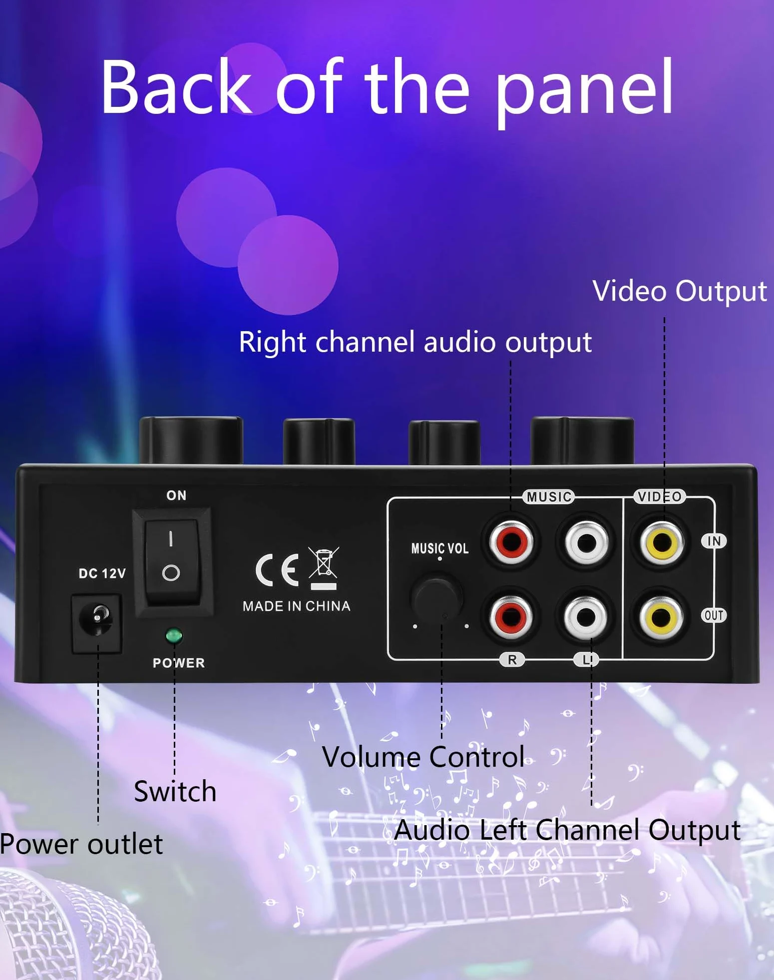 CERRXIAN Mixer audio per karaoke, doppio ingresso microfono con controllo dell'eco, compatibile con TV, computer, smartphone e tablet, per karaoke a casa