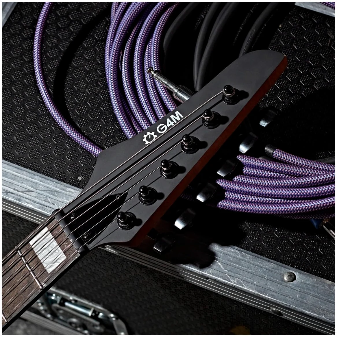 G4M 638 Flicorno soprano baritono chitarra elettrica, Neroout | Manico Acero Tostato 27" Ideale per Accordature Basse, Bassi Equilibrati con Corde .013-.062, Doppi Humbucker Ceramici