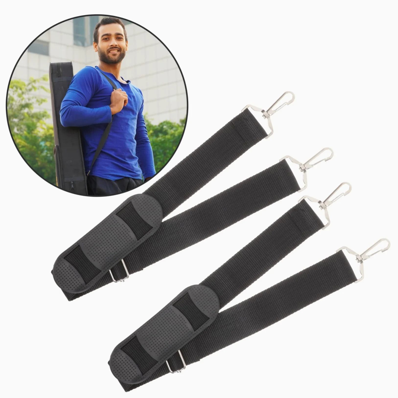 Tracolla Imbottita in Materiale Canvas e Metallo 2 Pezzi per Custodia Violino Regolabile e Facile da Trasportare, per Performance All'aperto