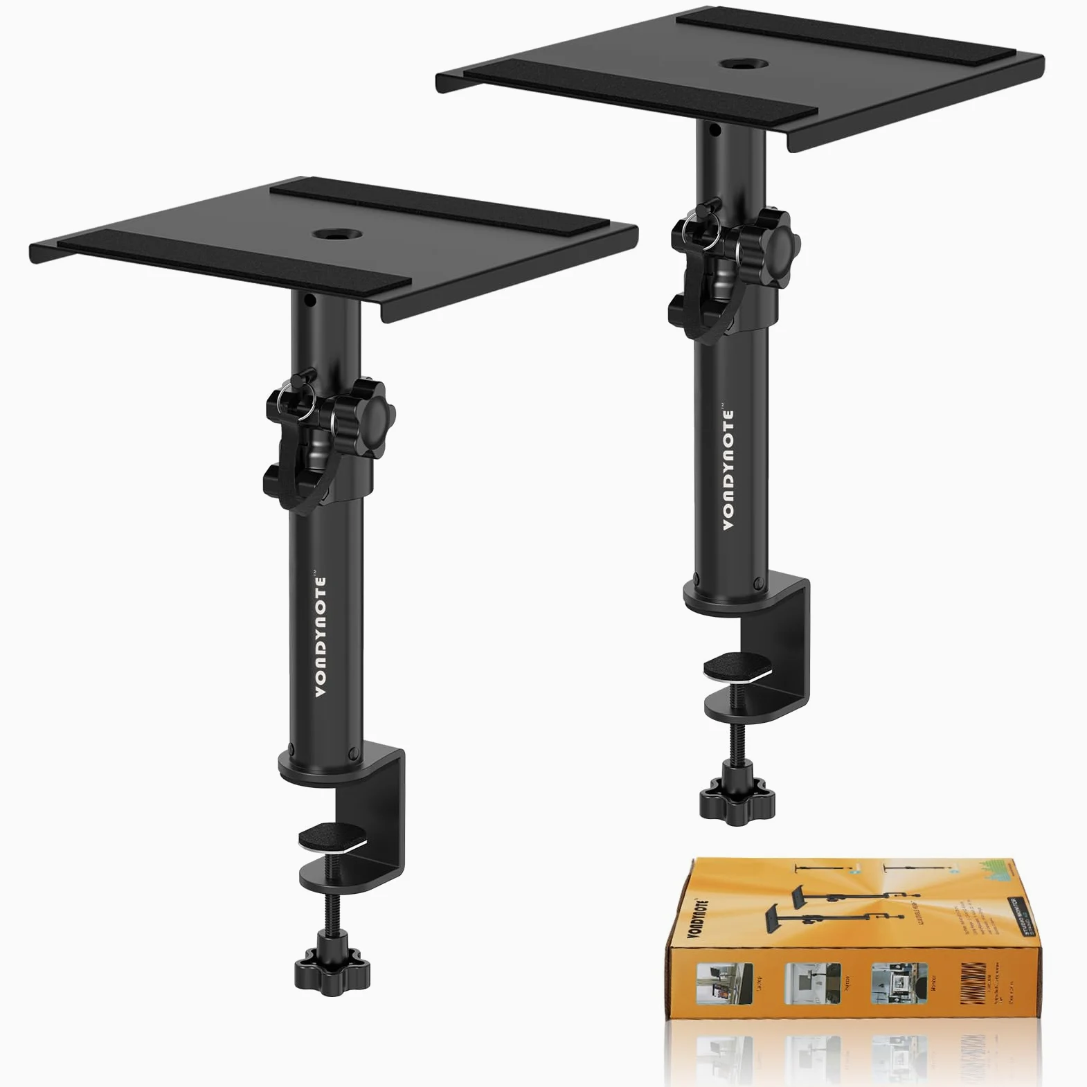 Vondynote Set di 2 supporti per altoparlanti da tavolo per monitor da studio corti regolabili in altezza