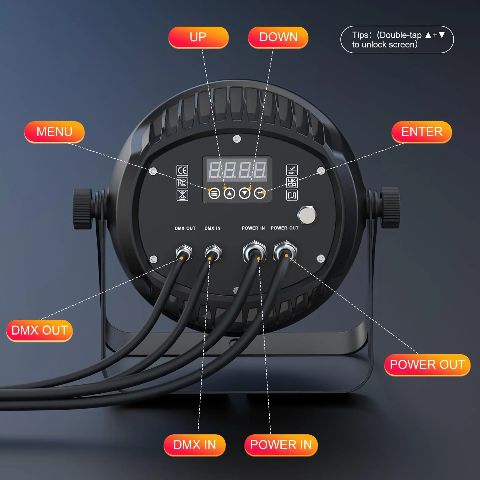300W Par LED IP65 Impermeabile, Luce da Palco RGBW, Luci Discoteca da Esterno, Luce per Feste, Adatto per Feste all'Aperto e Concerti nei Giorni di Pioggia DJ