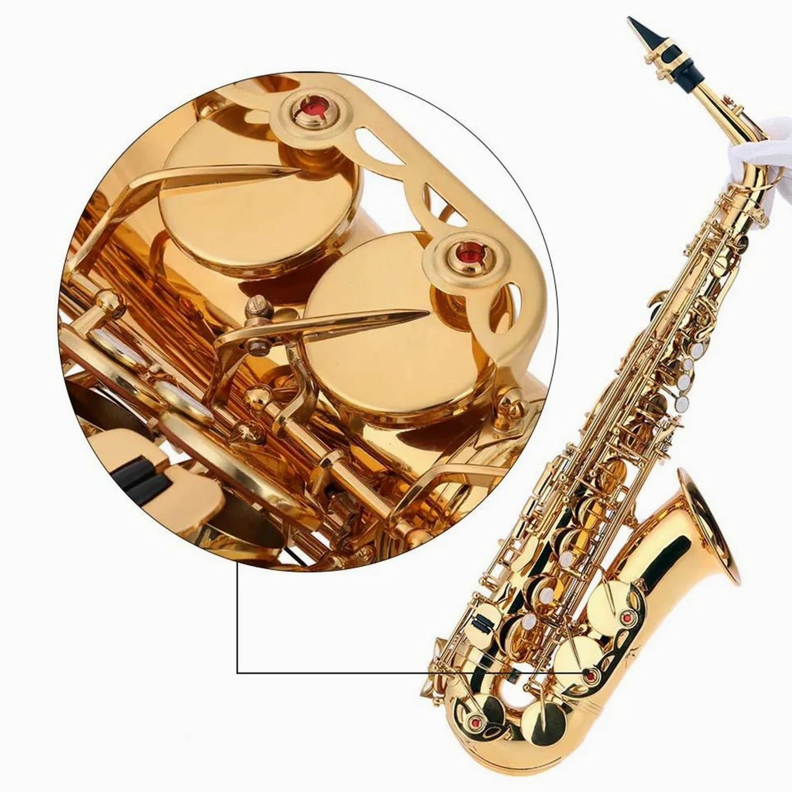 sassofono Mi Bemolle Mib Sassofono Contralto Ottone Laccato Sax Strumento A Fiato Con Custodia Accessori Per Sassofono (Color : Gold)