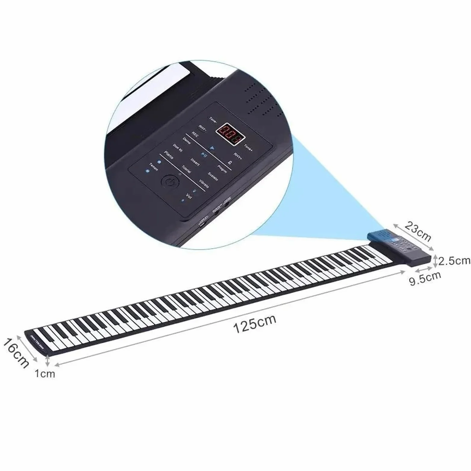 Tastiera Digitale Per Principianti Tastiera Flessibile Portatile In Silicone Morbido ABS Con Clacson E Pedale 88 Tasti MIDI E Carica USB(Converter 3)