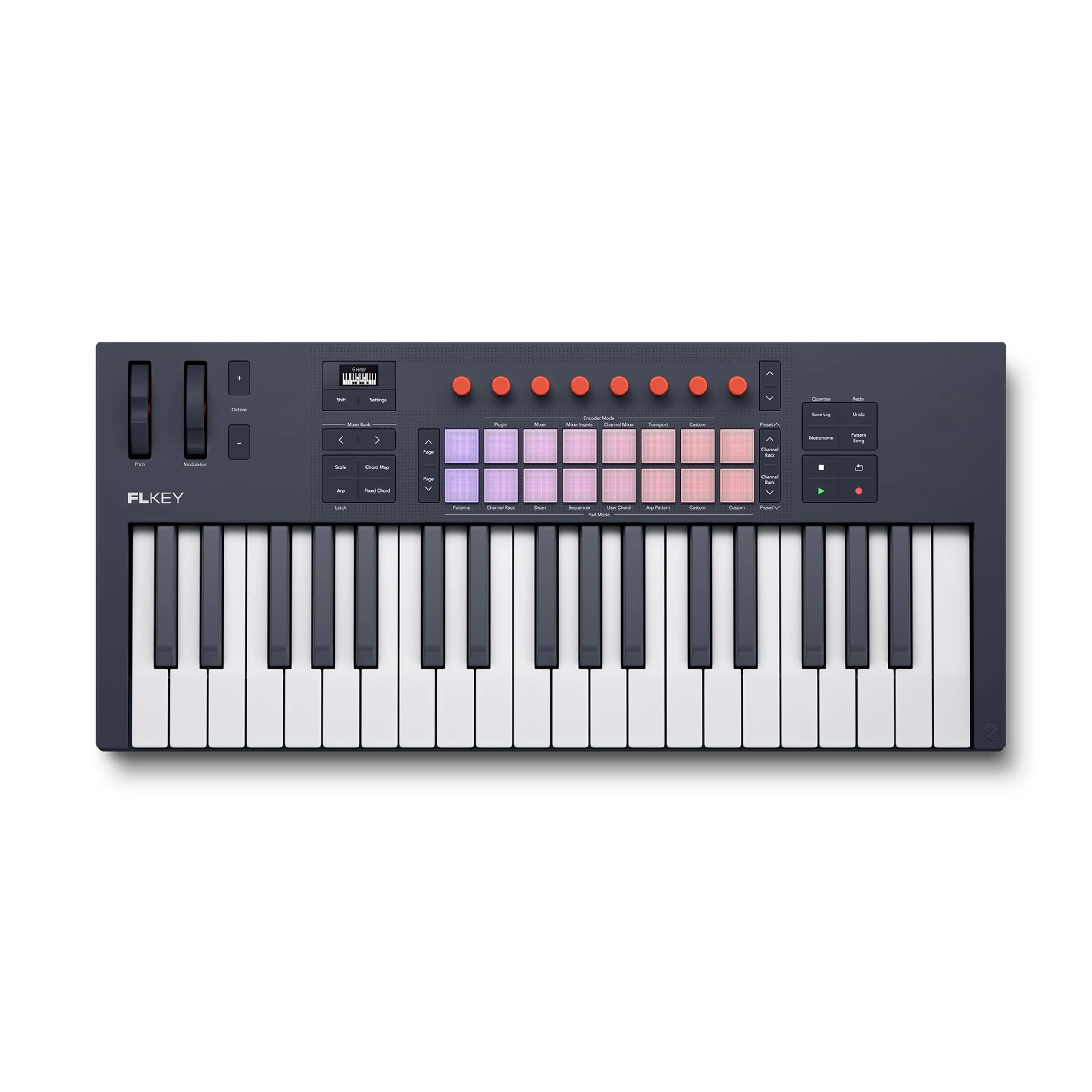 Novation FLkey 2 37 — Controller MIDI a tastiera per FL Studio. Crea ritmi con tasti full size, USB, rotelle di pitch e modulazione, 16 pad, arpeggiatore e sei mesi di FL Studio