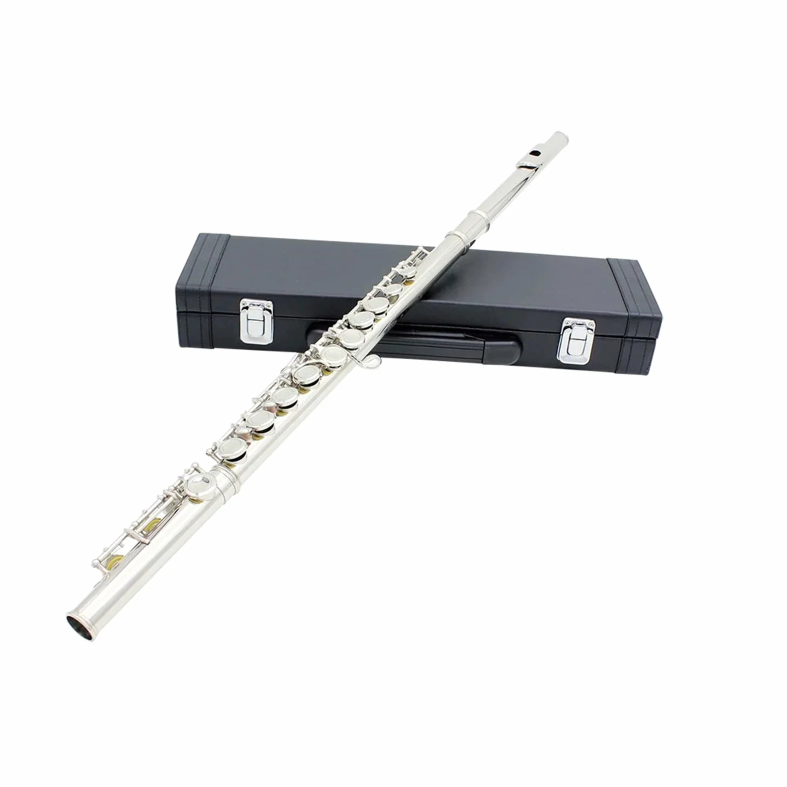 Flauto 16 fori aperti chiusi Chiave C Flauto traverso professionale Strumento musicale da concerto con guanti in bastoncino di stoffa for pulizia