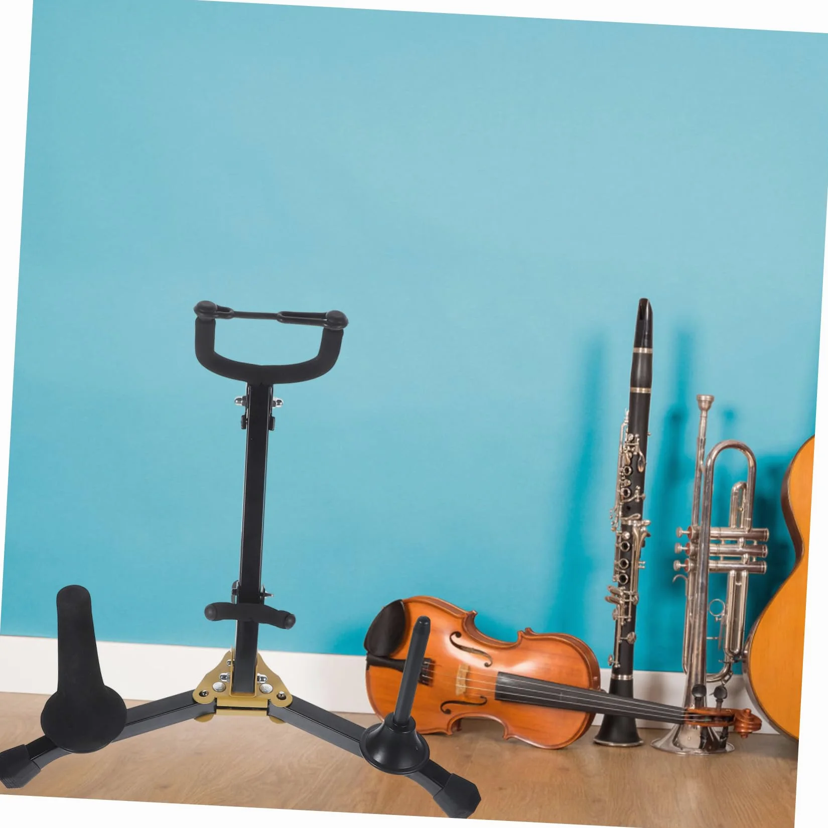 Supporto Pieghevole per Sassofono Tenore e Contralto Porta Sax Stabile e Leggero con Rack Multifunzionale per Clarinetto e Flauto Accessorio Strumento Musicale Portatile