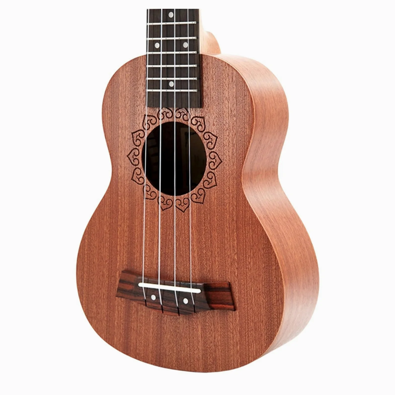 Strumento Per Chitarra A Quattro Corde Ukulele Con Motivi In ​​legno Sapele Da 21 Pollici Ukulele