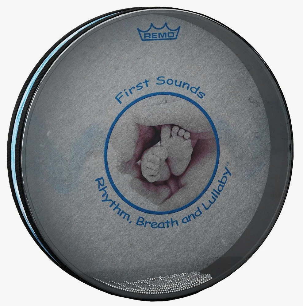 Remo World Percussion - Ocean Drum - 16" x 2,5" - Preaccordato, telaio Acousticon, grafica Lullaby - Effetto suono del mare, per lavoro sonoro - ET-0216-FS