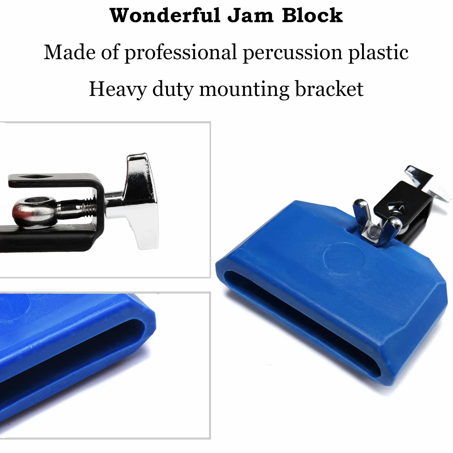 MOONBACK Jam Block Set, Plastic Cow Bell Double Sambago Bell e Blocco Percussioni Musicali, Latino Percussione Strumento Kit