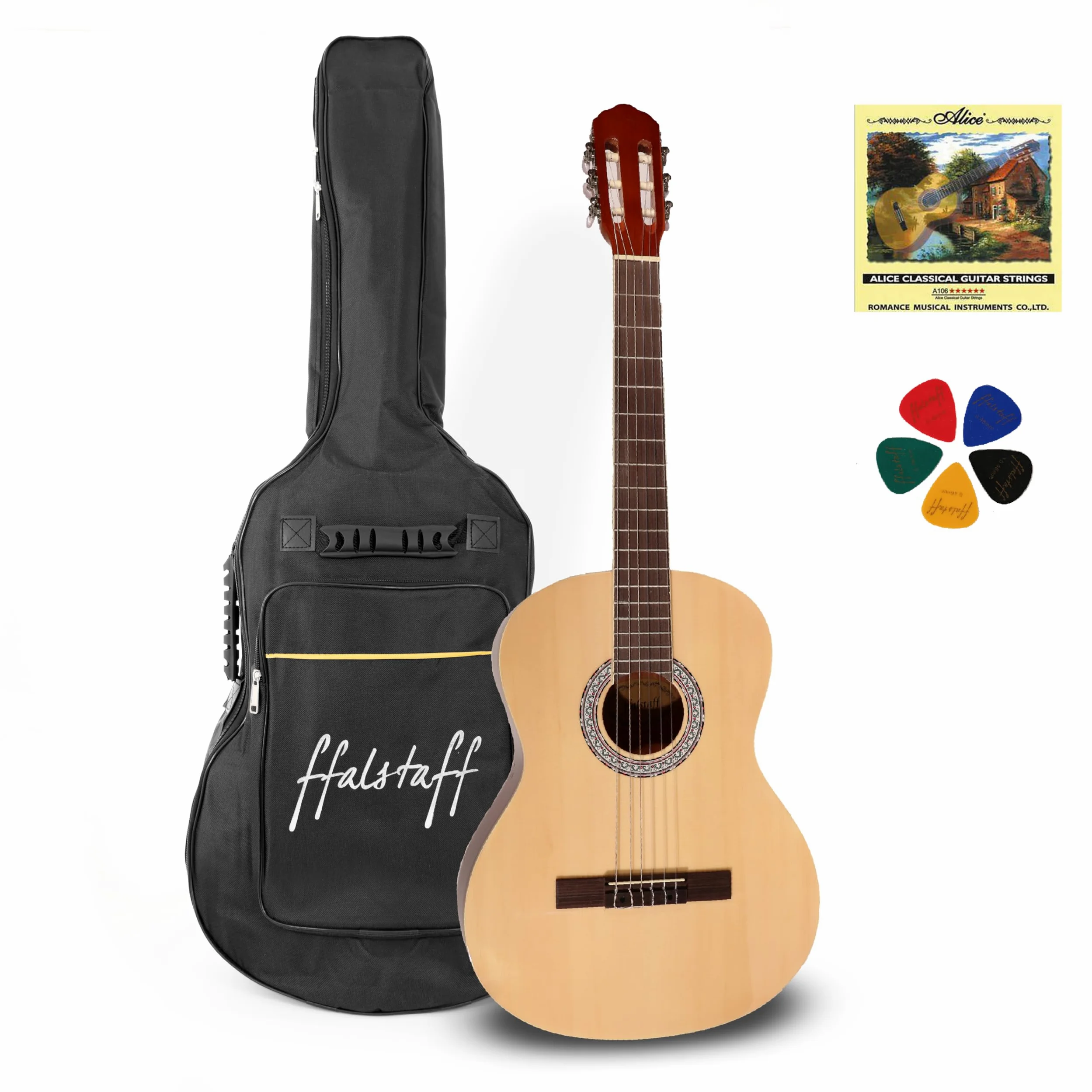 Chitarra Classica ffalstaff C40 superior, con borsa imbottita, muta e plettri