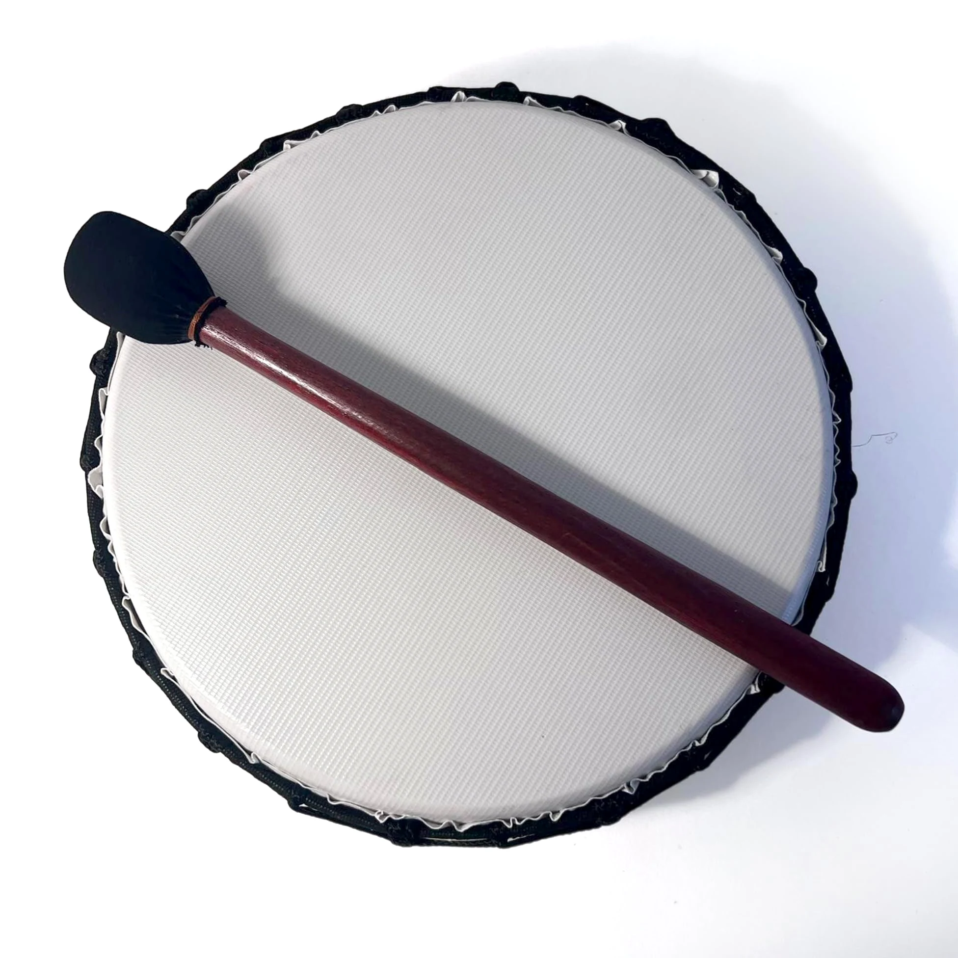 Tamburo sciamanico vegano medio 30 cm con battitore in legno, strumento a percussione con suono profondo risonante
