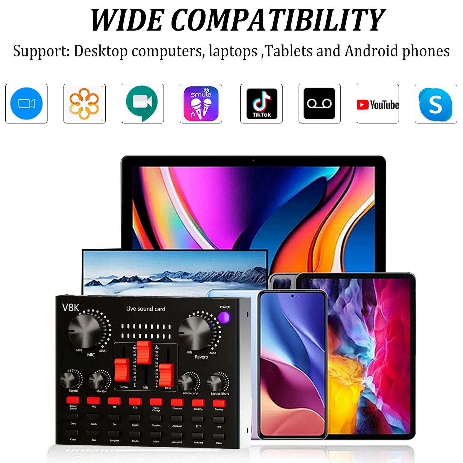 Podcast - Microfono per gamer e mixer all-in-one, perfetto per Live Streaming, YouTube, Gaming