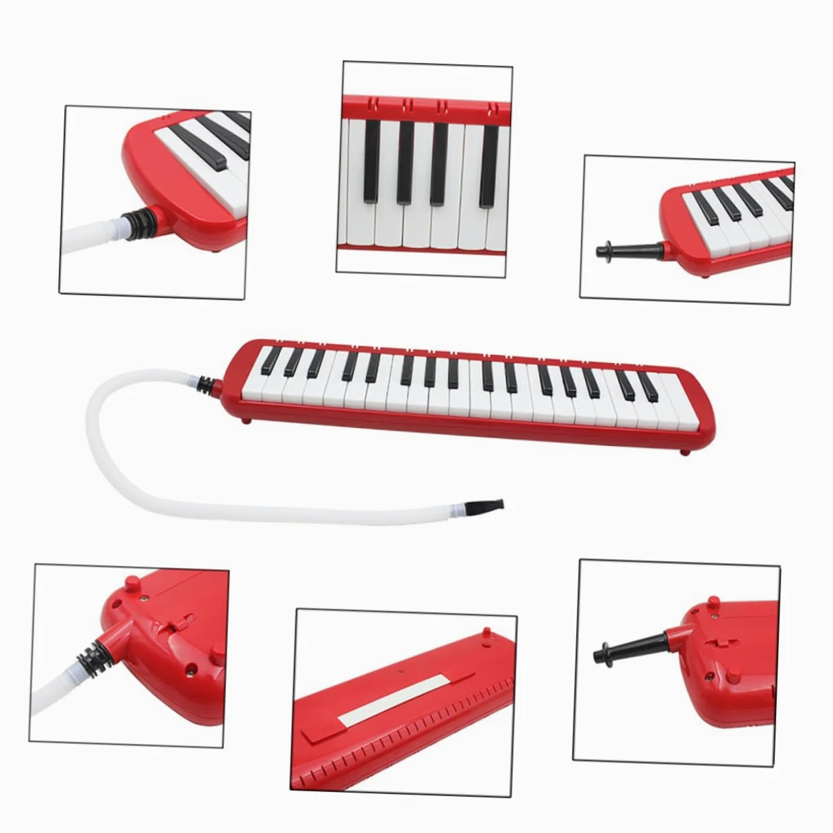 Melodica 37 Tasti Strumento a Chiave Con Custodia Rossa Leggera Portatile Strumento Musicale Per Principianti Amanti Musica