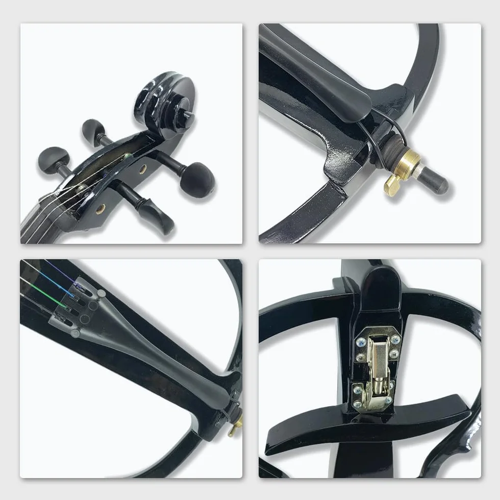 Set di violoncello elettrico 4/4 per principianti (include custodia leggera, cuffie stereo, archetto premium, ponte, colofone) per studenti adulti