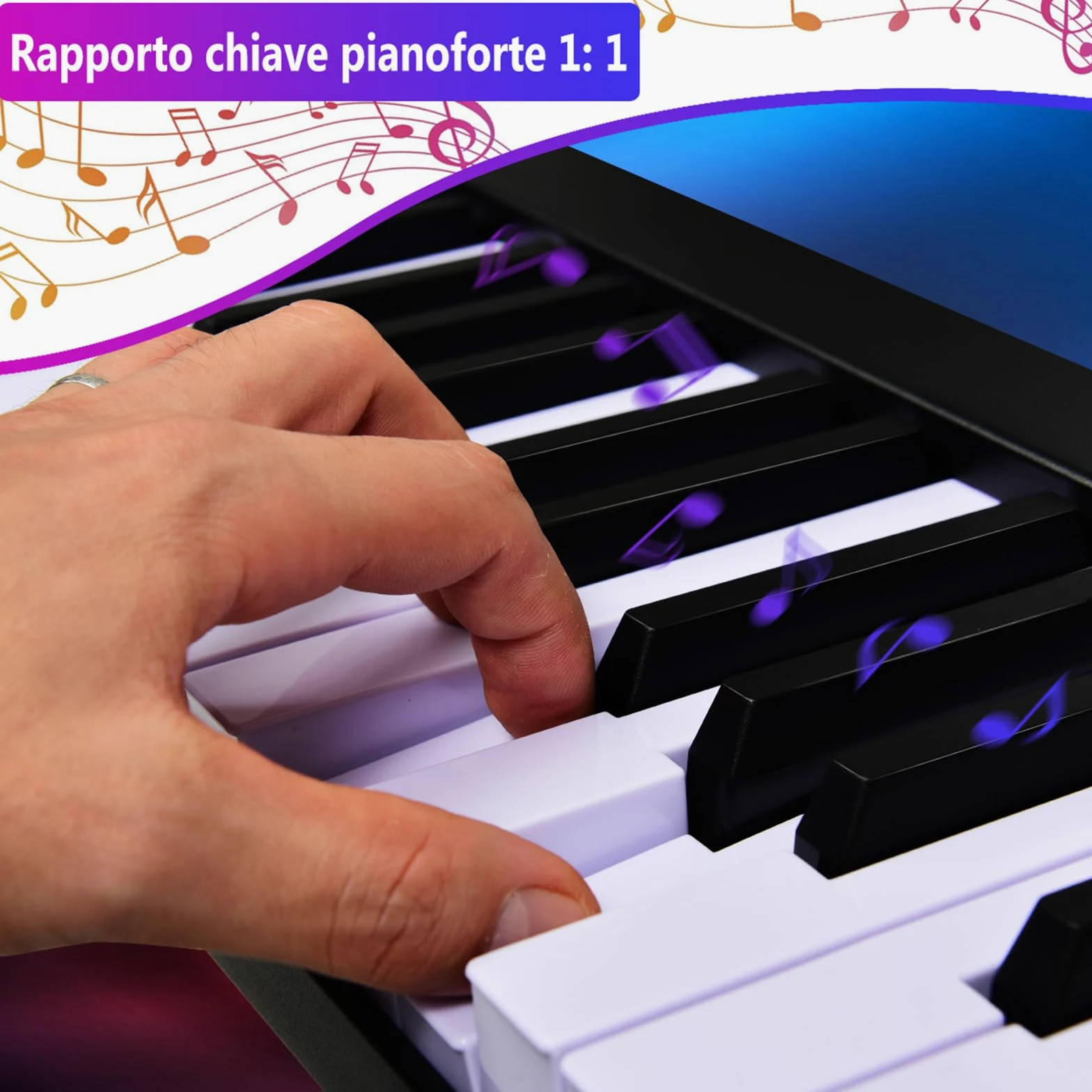 COSTWAY Tastiera Musicale 88 Tasti, Pianoforte Digitale Portatile con Custodia, Pianola con 128 Ritmi e Toni, Pedale Sustain, MIDI, USB e Funzione di APP Bluetooth (Nero)