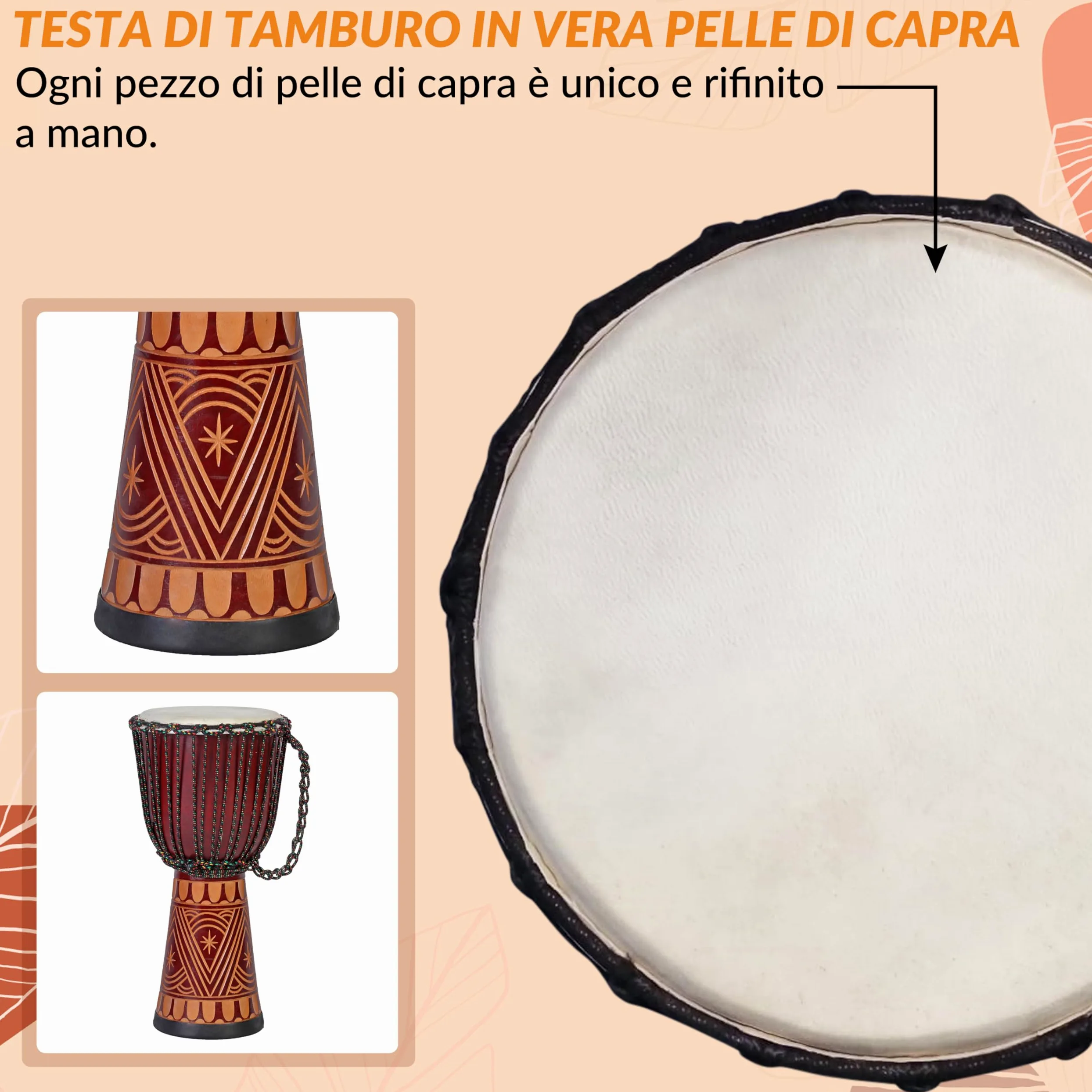 Tamburo djembe professionale da 60 cm tamburo bongo tipo darbuka super sound Africa style