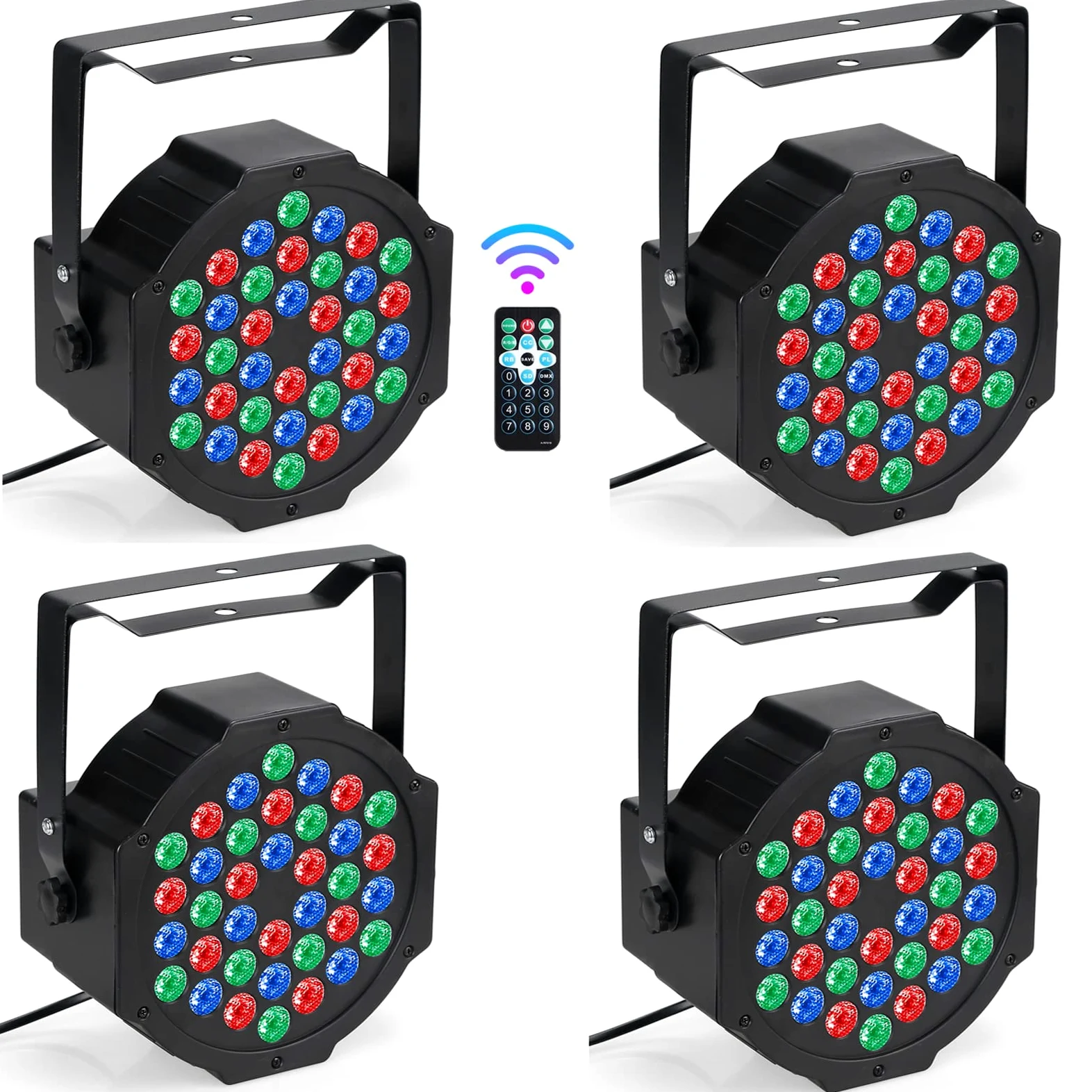 Par Led - RGBW Luci Discoteca Luci da Palco 36W Luci del Palcoscenico LED Fase Della Luce con 5 Modalità di Controllo e Telecomando per Club Bar KTV Show Party Disco DJ Christmas Halloween Matrimonio