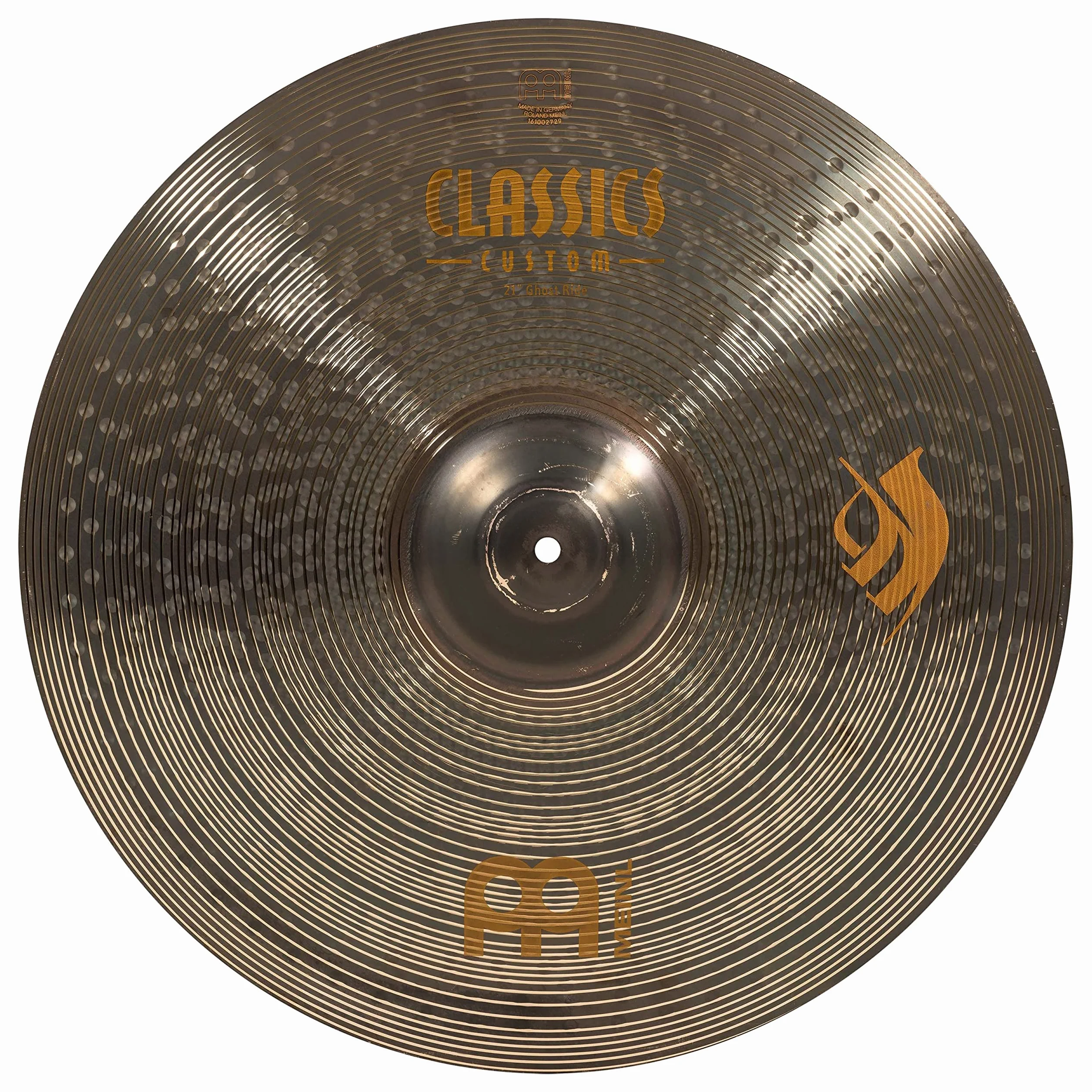 Meinl Cymbals Classics Custom Brilliant Brann Dailor Piatto Ghost Ride 21 pollici (53,34cm) per Batteria - Bronzo B12, Finitura Brillante, Prodotto in Germania (CC21GR)