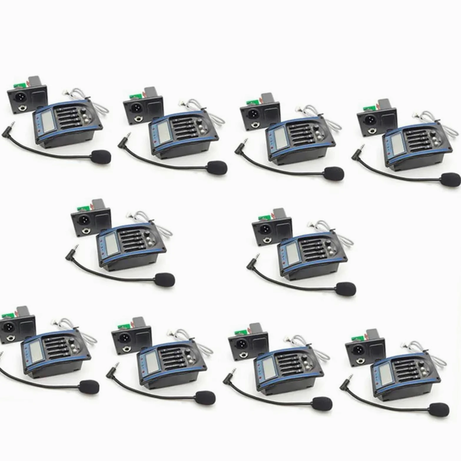 10Set 5 Bande Chitarra Acustica Pickup Chitarra EQ Preamplificatore Con Microfono Equalizzatore Piezo Pickup Accordatore LCD Parti Di Chitarra Pezzi di ricambio per pickup per chitarra acustica